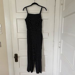 Black and white polka dot jumpsuit